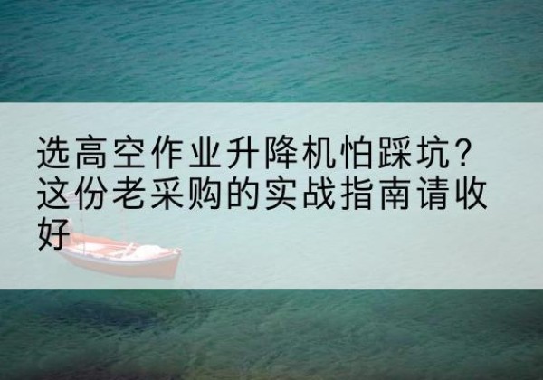 永丰高空作业升降机厂家推荐-选高空作业升降机怕踩坑？这份老采购的实战指南请收好